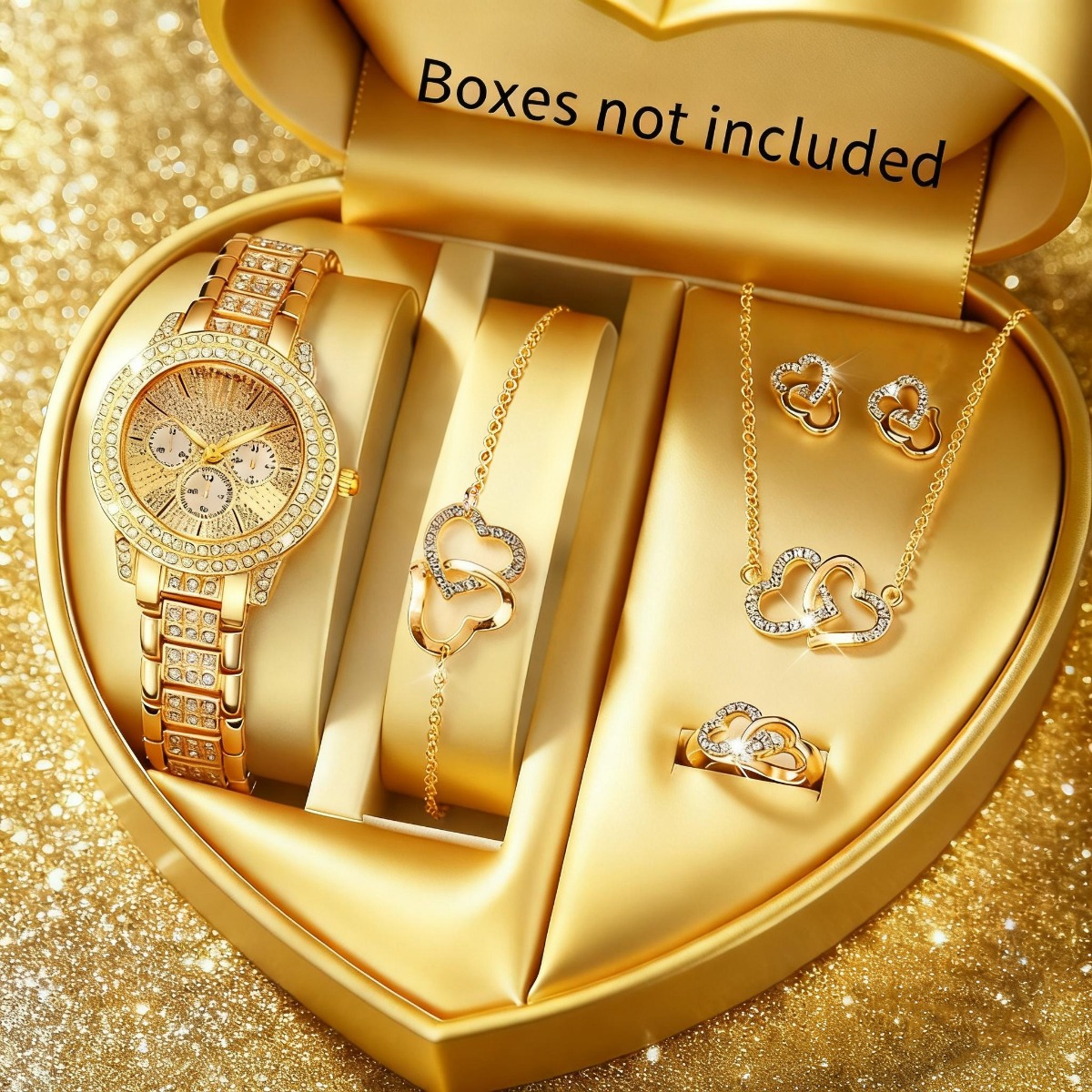 Mystery Jewelry Jar Watches - 6PCS 럭셔리 라인스톤 여성 시계 주얼리