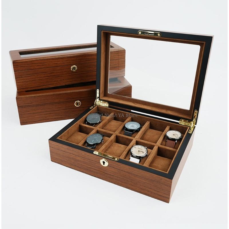 Jewelry Box That Holds Watches - 명확한 뚜껑과 플러시 내부가 있는 세련된