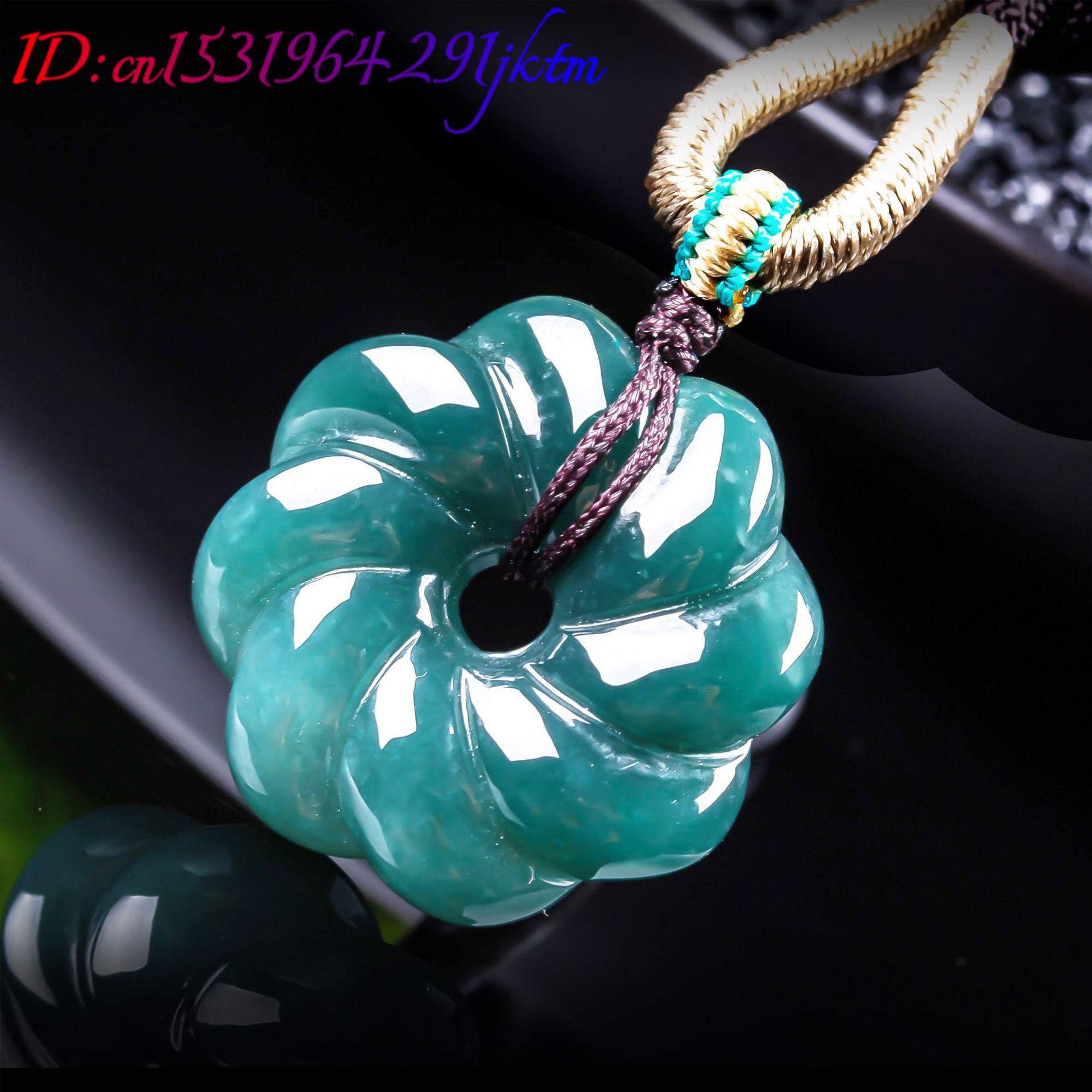 천연 버마산 비취 꽃 모양 펜던트 목걸이 액세서리 보석 - Jewelry & Watches Sp Z Oo Opinie 리뷰 및 가격