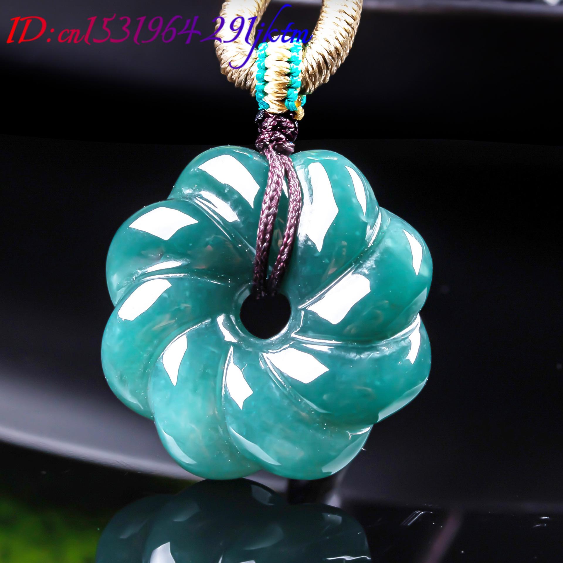 천연 버마산 비취 꽃 모양 펜던트 목걸이 액세서리 보석 - Jewelry & Watches Sp Z Oo Opinie 리뷰 및 가격
