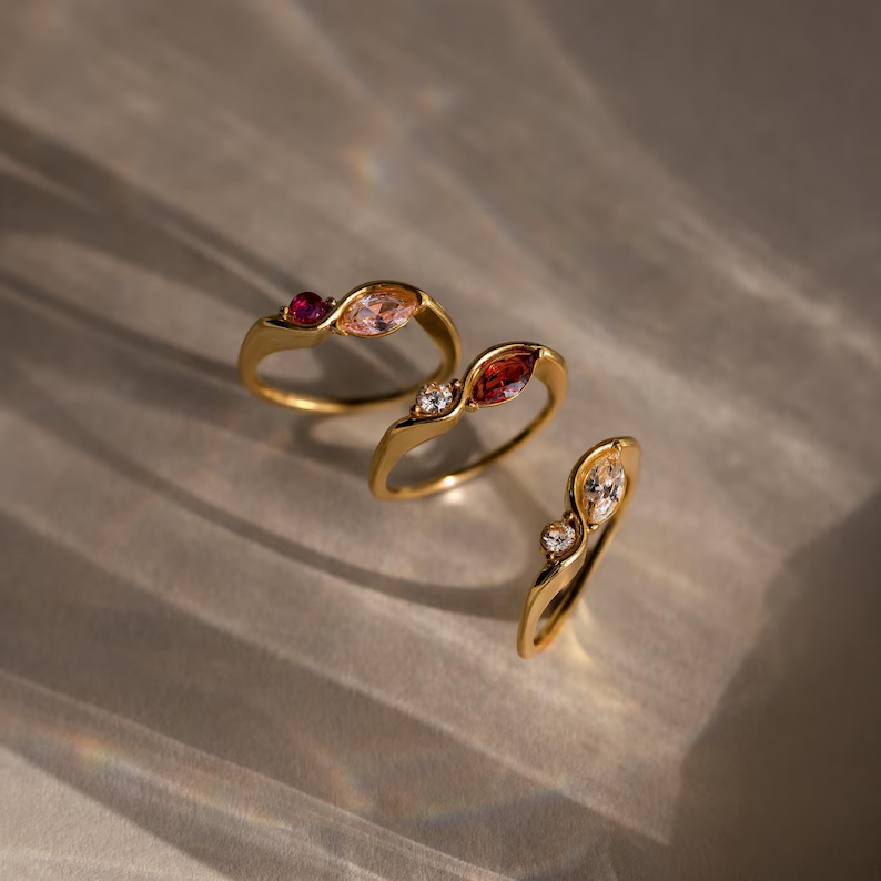 도레미 방수 변색 방지 스테인리스 스틸 맞춤 탄생석 반 - Birthstone Ring Set 리뷰 및 가격