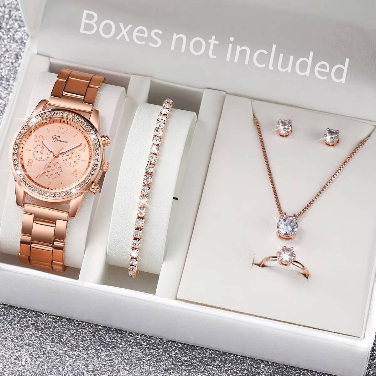 6개/세트 패션 라인스톤 여성용 시계 아날로그 쿼츠 손 - Mystery Jewelry Jar Watches 리뷰 및 가격