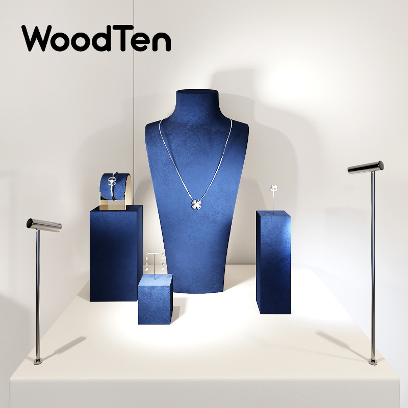 WoodTen 프리미엄 블루 쥬얼리 디스플레이 스탠드, - Jewelry Shop Watches 리뷰 및 가격