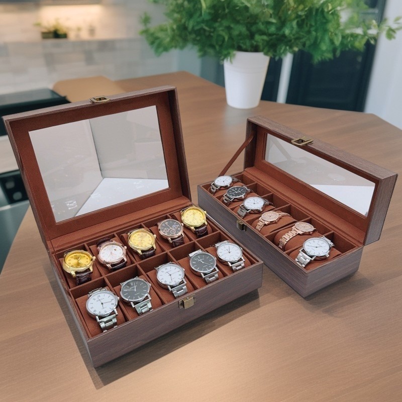 나무 시계 상자 6/10/12 그리드 시계 디스플레이  - Jewelry Box That Holds Watches 리뷰 및 가격