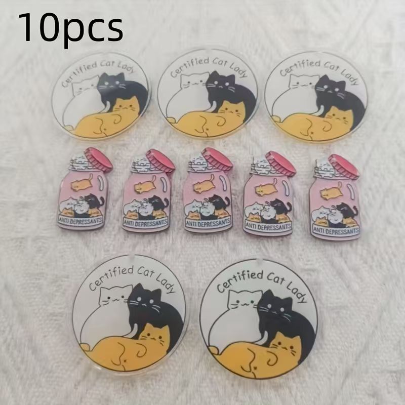 10개 아크릴 귀여운 고양이 펜던트, DIY 쥬얼리 제 - Jewelry & Watches Sp Z Oo Opinie 리뷰 및 가격