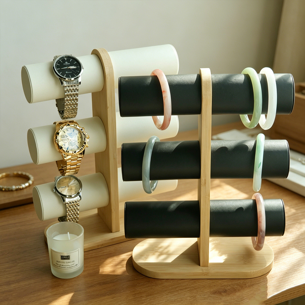 3단 대나무 팔찌 시계 진열대 3층 보석 보관함 T바  - Jewelry Shop Watches 리뷰 및 가격