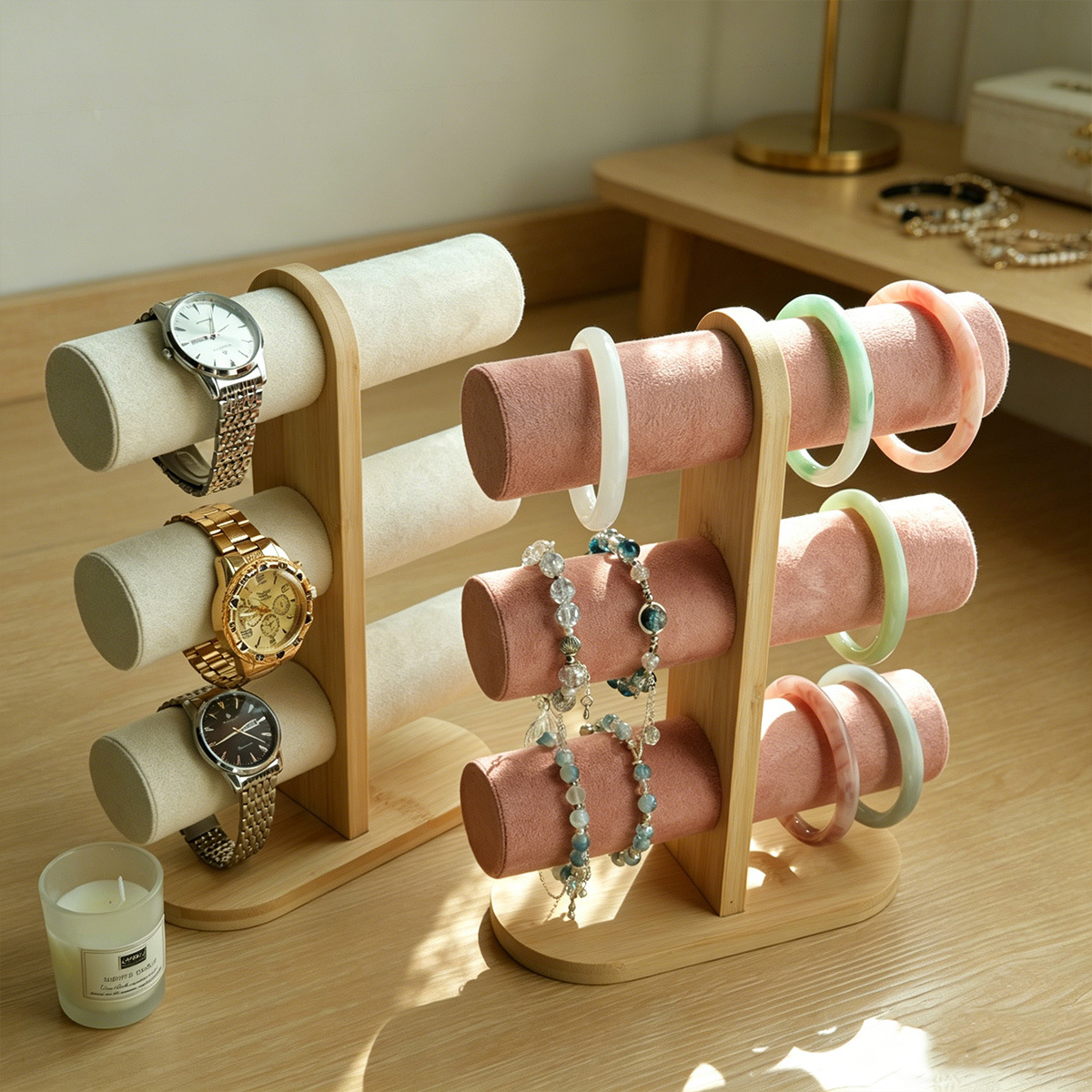 3단 대나무 팔찌 시계 진열대 3층 보석 보관함 T바  - Jewelry Shop Watches 리뷰 및 가격