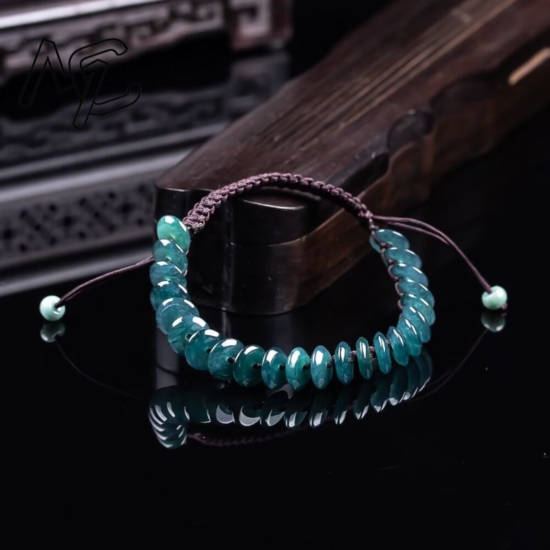 천연 진짜 에메랄드 블루 워터 아바커스 비즈 팔찌 미얀 - Jewelry & Watches Vitopoulos Reviews 리뷰 및 가격