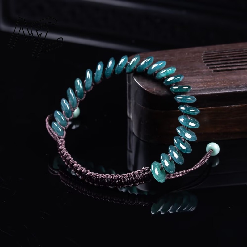 천연 진짜 에메랄드 블루 워터 아바커스 비즈 팔찌 미얀 - Jewelry & Watches Vitopoulos Reviews 리뷰 및 가격