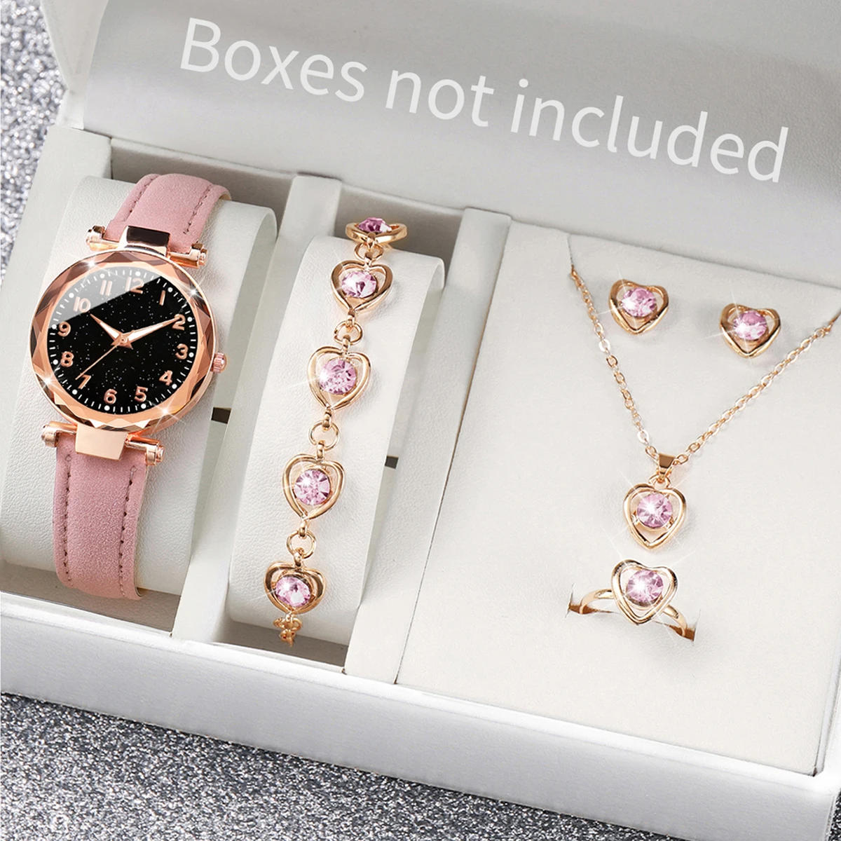 5/6PCS 패션 여성 시계 캐주얼 가죽 밴드 쿼츠 시 - Mystery Jewelry Jar Watches 리뷰 및 가격