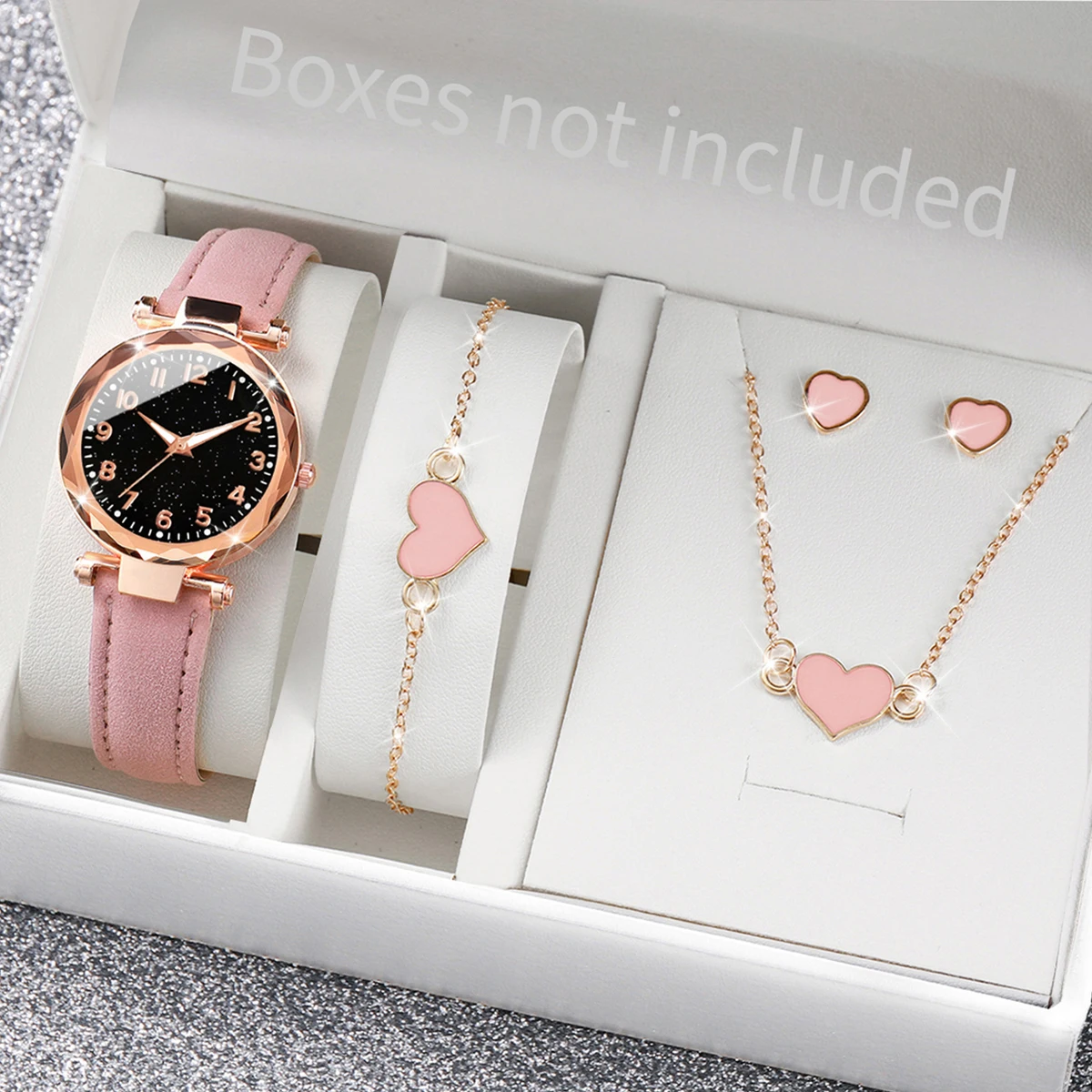 5/6PCS 패션 여성 시계 캐주얼 가죽 밴드 쿼츠 시 - Mystery Jewelry Jar Watches 리뷰 및 가격