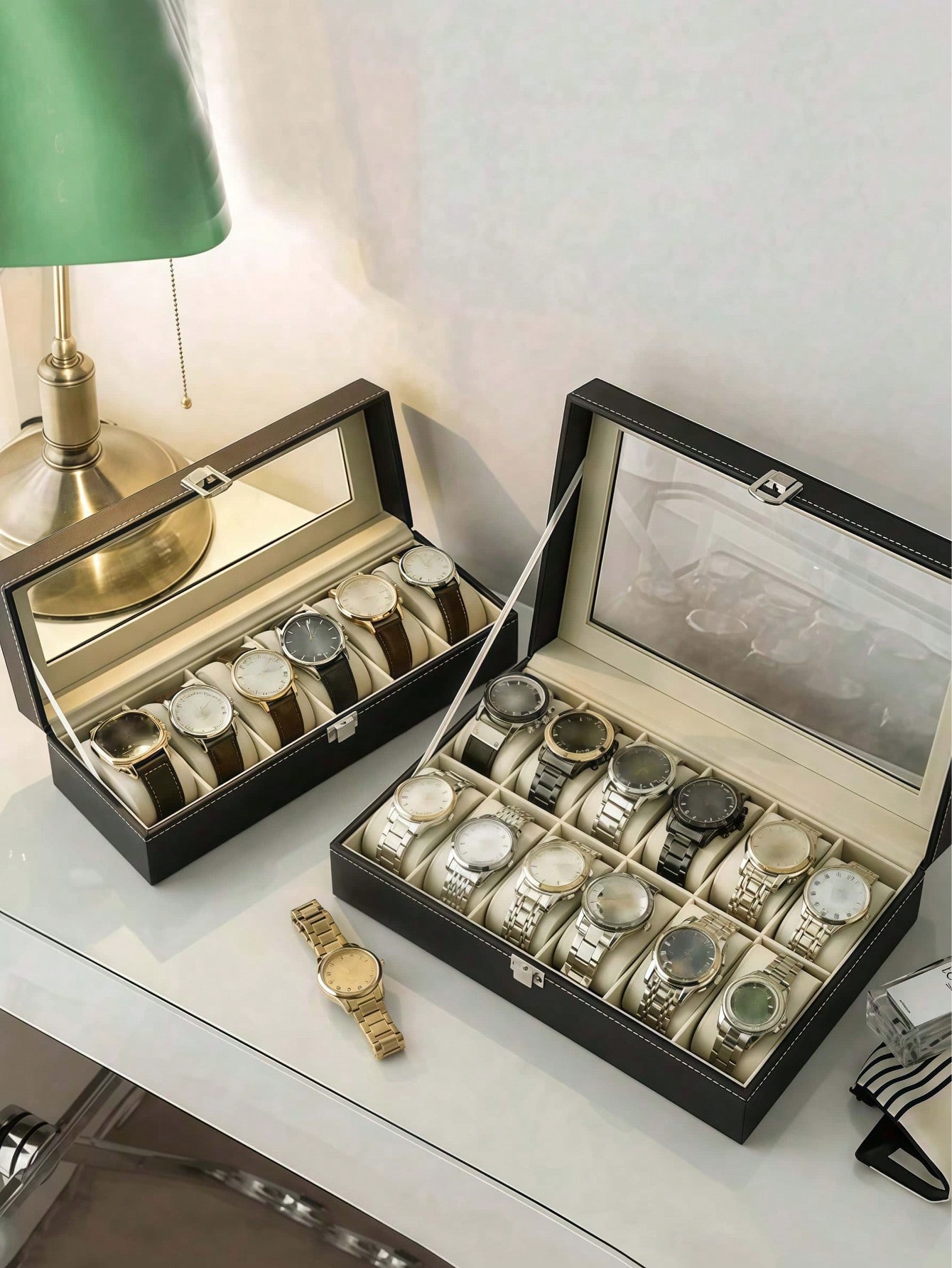 잠금장치가 있는 가죽 시계 상자, 대용량 시계 진열 케 - Mystery Jewelry Jar Watches 리뷰 및 가격
