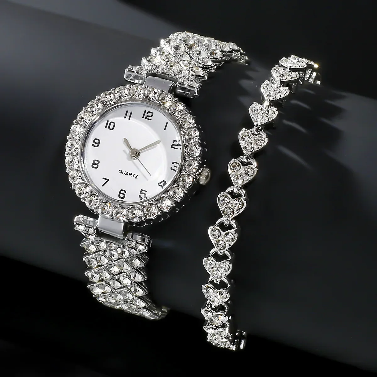 1개/2개 고급 패션 여성 시계 세트 실버 스트랩 여성 - Mystery Jewelry Jar Watches 리뷰 및 가격