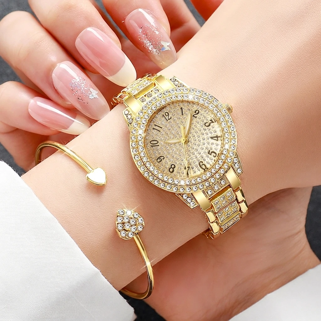 6종 패션 라인스톤 여성 시계 하트 쥬얼리 세트 고급  - Mystery Jewelry Jar Watches 리뷰 및 가격