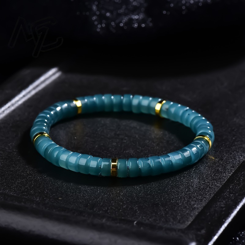 천연 비취 블루 워터 주판 비즈 스페이서 팔찌 고급 품 - Jewelry & Watches Vitopoulos Reviews 리뷰 및 가격