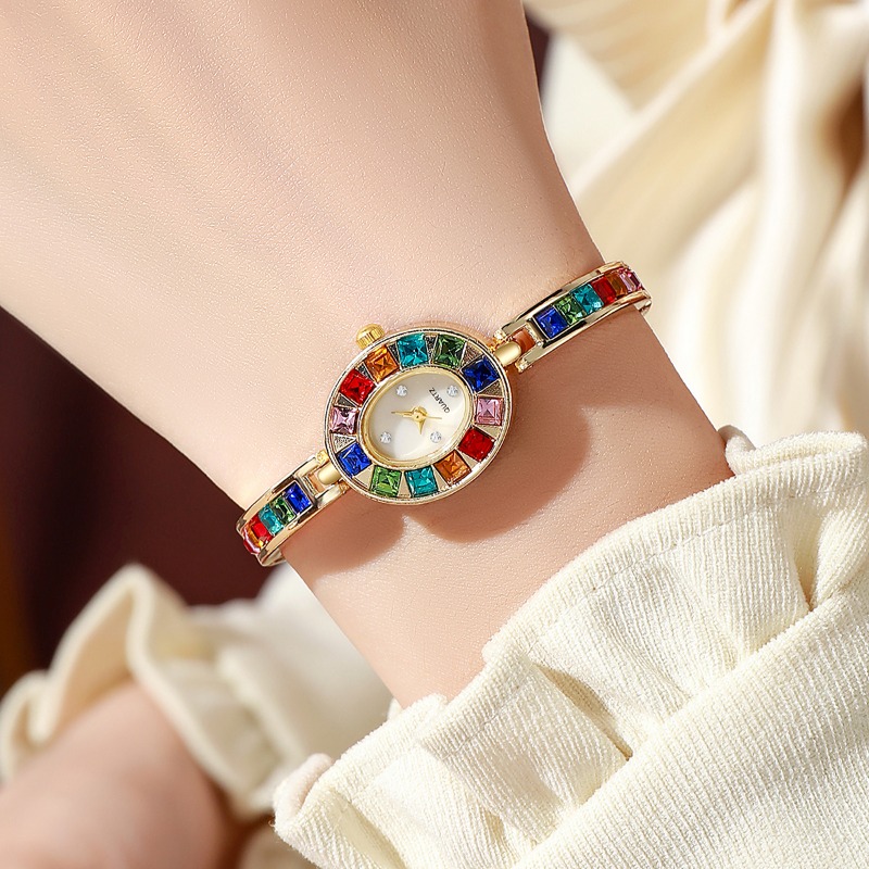 2pcs 우아한 화려한 라인스톤 여성 쿼츠 시계 팔찌  - Mystery Jewelry Jar Watches 리뷰 및 가격
