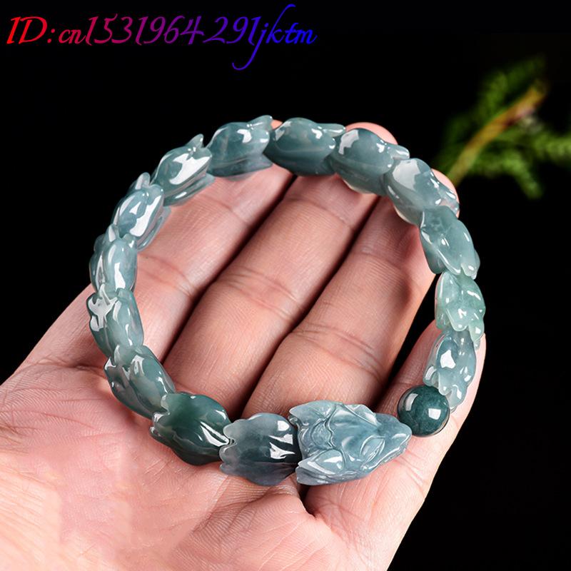 블루 버마산 비취 용 팔찌, 조각된 원석 뱅글, 부적, - Jewelry & Watches Sp Z Oo Opinie 리뷰 및 가격