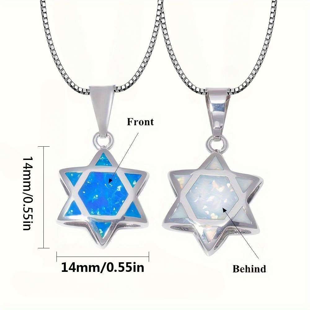 다윗의 별 오팔 펜던트 목걸이 양면 유대교 헥사그램 보 - Jewelry & Watches Sp Z Oo Opinie 리뷰 및 가격