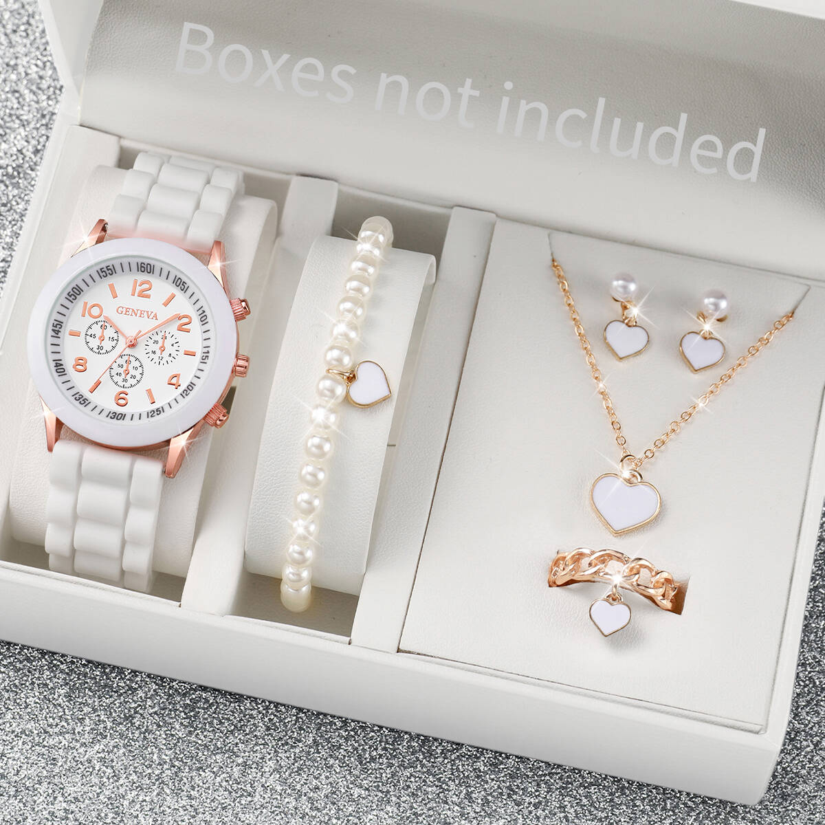 5/6PCS 패션 여성 시계 쥬얼리 세트 캐주얼 실리콘 - Mystery Jewelry Jar Watches 리뷰 및 가격