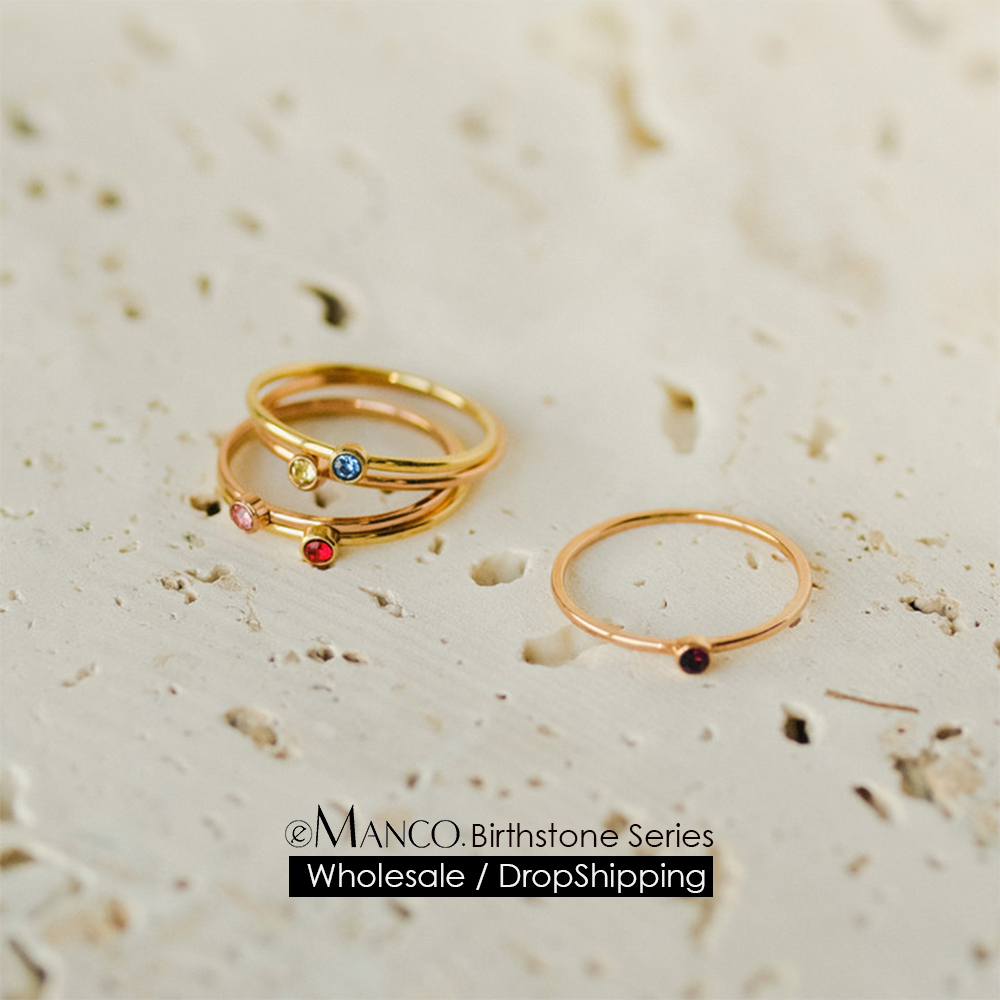EMANCO 12 색 탄생석 반지 스테인레스 스틸 골드 - Birthstone Ring Set 리뷰 및 가격