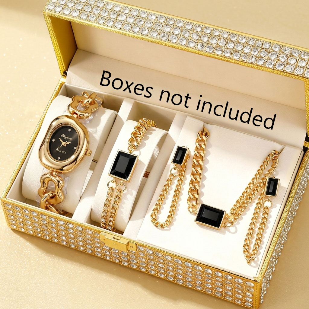 5PCS 패션 불규칙 여성 쿼츠 시계 쥬얼리 세트 우아 - Mystery Jewelry Jar Watches 리뷰 및 가격