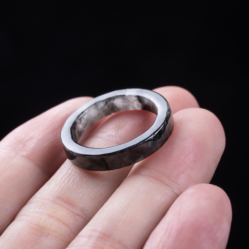 천연 A급 버마산, 블랙 제이디트 아이스 타입 반지,  - Jewelry & Watches Sp Z Oo Opinie 리뷰 및 가격